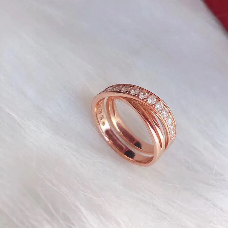 Moda tasarımcısı gül altın yüzüğü 25 sterling sier mücevher tasarımcıları çapraz elmas aşk yüzükleri kadınlar için nişanlar yeni