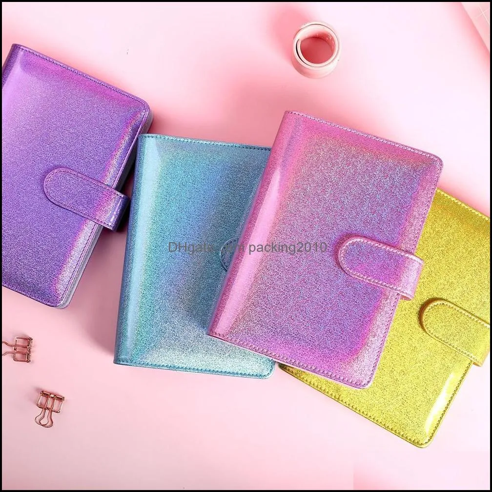 Notebook PU Leather Cover Notepads A6 Budget Binder Business Planner Work Agenda Macaron Candy Color