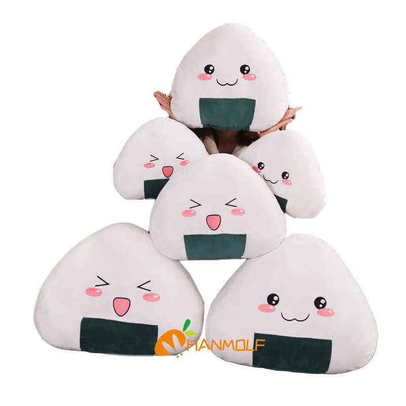 Cm Cute Japan Seaweed Sushi Cuddle Emotional Filled White Rice Roll Food Pillow Snack Decor kids Gift J220704