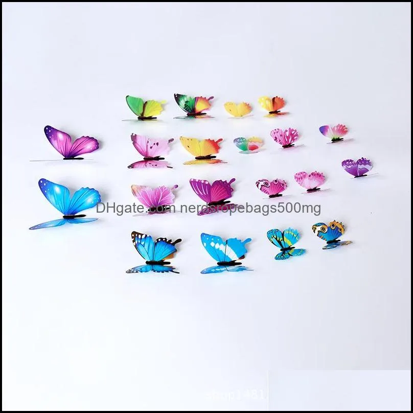 3D Butterfly Wall Stickers 12pcs/Set Home Decor Muti Colors Butterflies Walls Decors Colorful Poster Window Decoration Decal 0 9gs C2