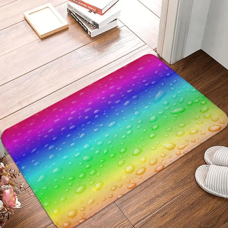 Carpets Rainbow Colors Color Colorful Doormat Modern Polyeste Bathroom Entrance Floor Carpet Home Rug Waterful Decor Foot Pad