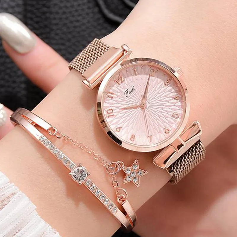 Women Watch Quartz Watches Stainless Steel Case Fashion for Ladies Wristwatch Business Atmosphere Wristwatches Montre De Luxe Color 1