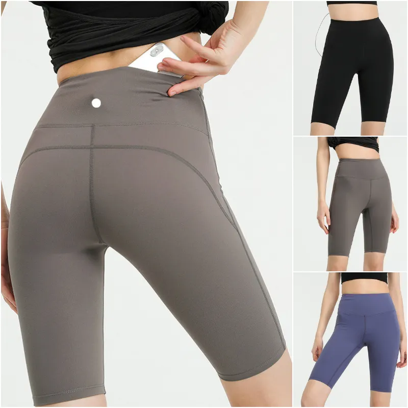 LU-YK03 Womens Yoga Outfit High Waist Running Slim Shorts Adult Exercise Fitness Wear Girls Fifth Pants Elastic Skinny Pants Sportswear Quick Dry