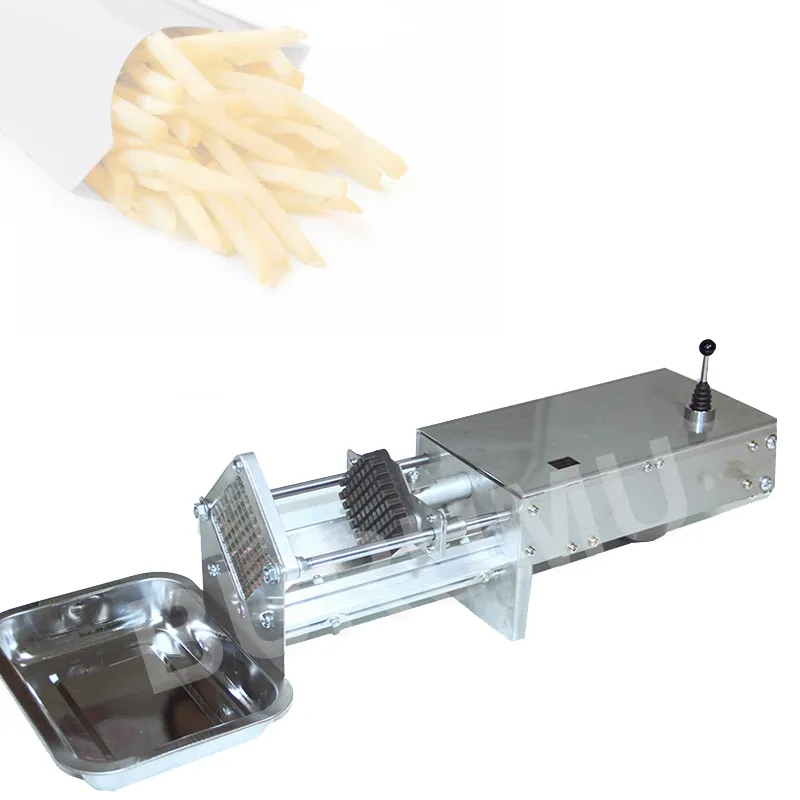 Elektriska kommersiella pommes frites Cutter Machine Potato Radish Gurka Morot Cutter Stripe Maker