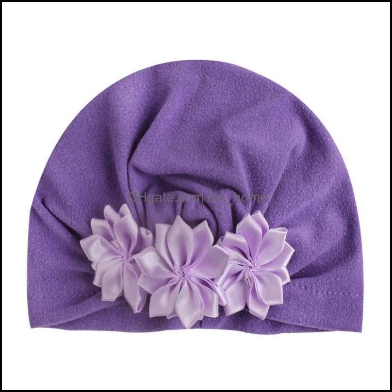 Newborn Baby Hats Flower Tie Hedging Caps Infant Girls India Hats Boy Autumn Winter Caps 4M-6T 07