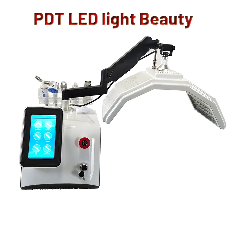 PDT LED Thérapie par la lumière Visage Rajeunissement de la peau Épurateur Microcourant Bio Serrer Supprimer l'acné Rides du visage Aqua Oxygen Jet Peel Beauty Machine SPA sytstem