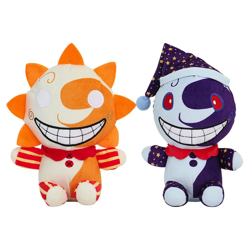 New 2 Designs 20cm Sundro FNAF Clown Doll Sun Doll Cartoon Movie Peripheral Plush Toys Children's Christmas Gift