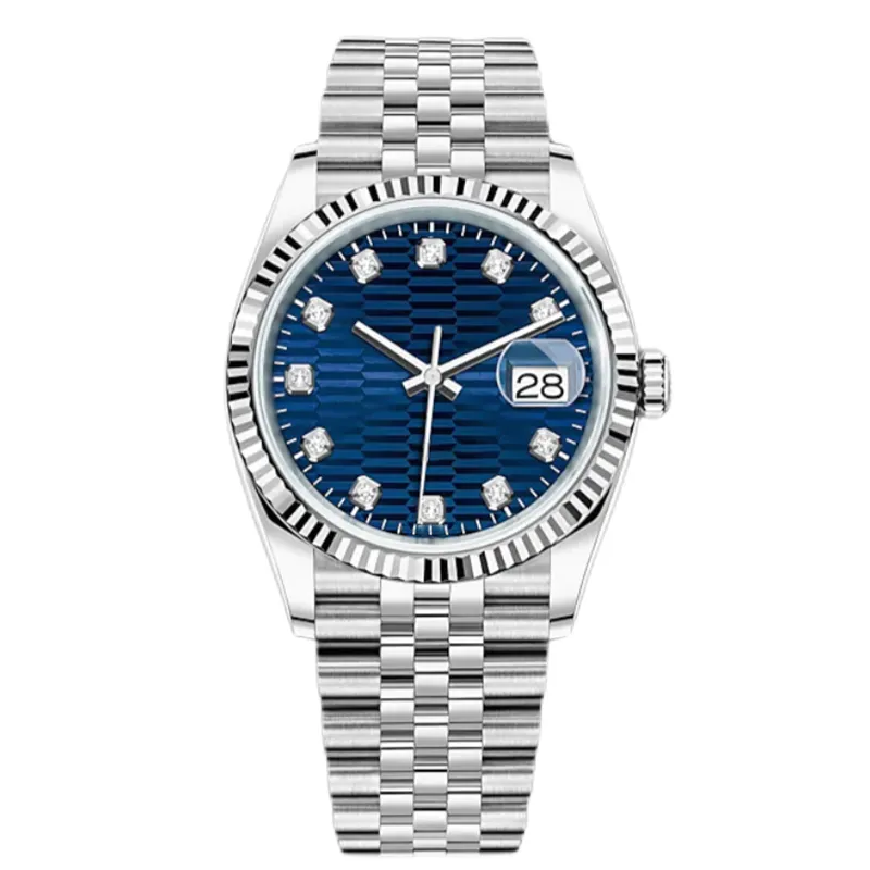 Marca original relógio de luxo azul face grande ampliação 36 41mm relógios mecânicos masculinos automáticos pulseira jubileu de aço inoxidável super luminoso pulso à prova d'água