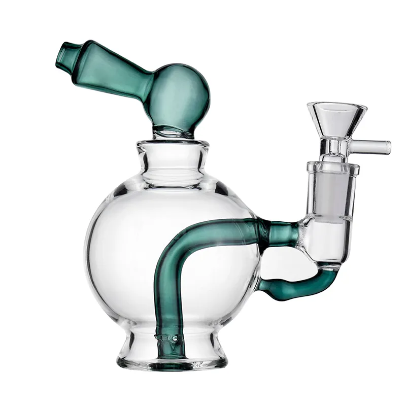 6 Inches Bent Type Hookah Dab Rig With Ball Shape And Diffused Downstem