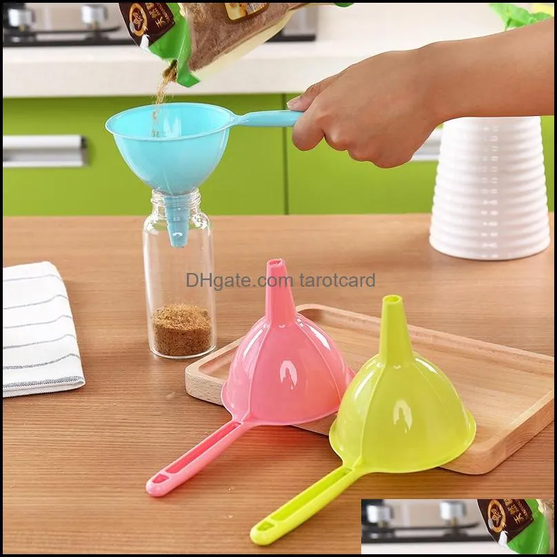 Food Grade Funnel Portable Plastic Multi Function Long Handle Liquid Funnels Home Kitchen Tool Pure Color 0 9xy bb9