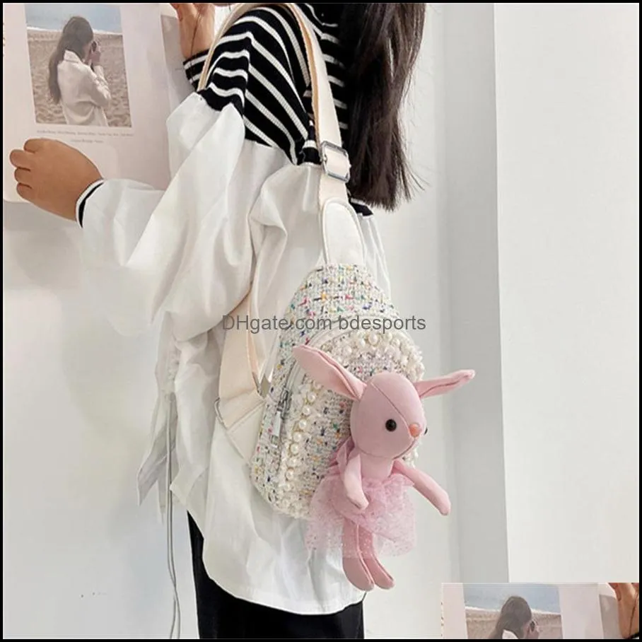 Other Home Decor 2022 new style small fragrance wool messenger bag babes rabbit chest bag cute princess accessories coin purse trend