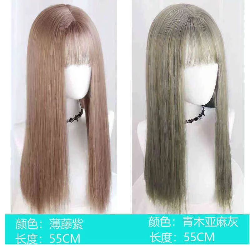 Nxy peruk peruk kvinnors kemiska fiber huvudbegångar med medelstora rakt hår koreansk version människa w