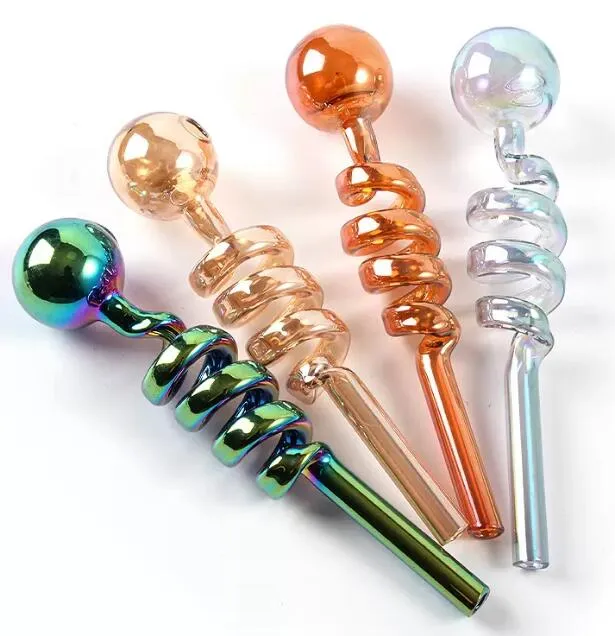 Colorful Skull Glass Accessories Smoking Tube Pipe Thick Glass oil Water bongs Tobacco Herb Pipes bubbler