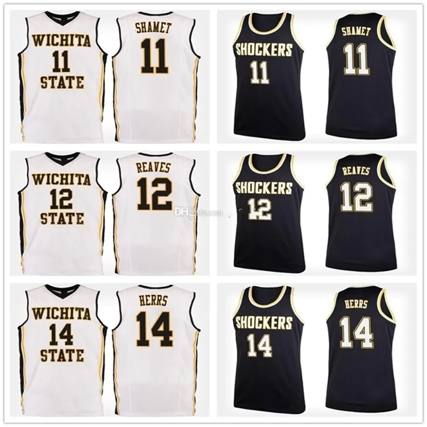 Nikivip ita State Shockers College #11 Landry Shamet Maglie da basket #12 Austin Reaves #14 Jacob Herrs Uomo cucito personalizzato Qualsiasi numero Nome