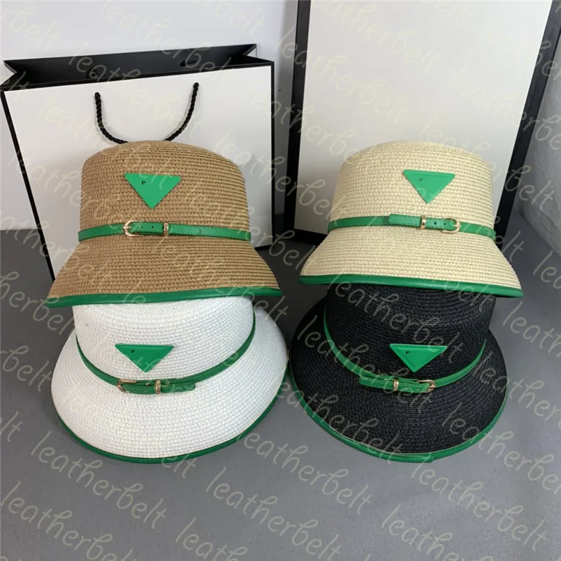 Sıradan düz hasır şapkalar üçgen balıkçı şapkası yaz nefes alabilen güneş şapkası kemer mektubu baskılı sokak vizörü