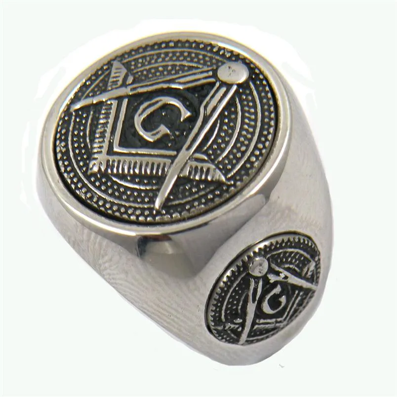 Fans Steel SCEOLD SCEARDE Mens o Wemens Jewelry Masonario Masonario Master Mason Masonic Rings Brothers Sisters Gift 13W242672