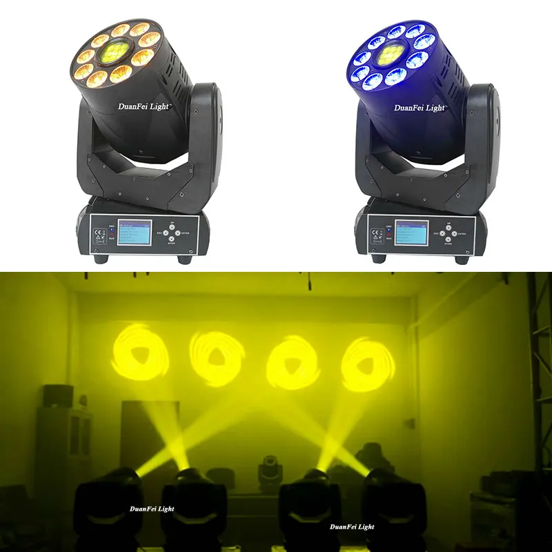 6 adet DJ Disko LED Hareketli Kafa Işık Nokta 90 W 9x18 W RGBWAV 6in1 LED Yıkama ile