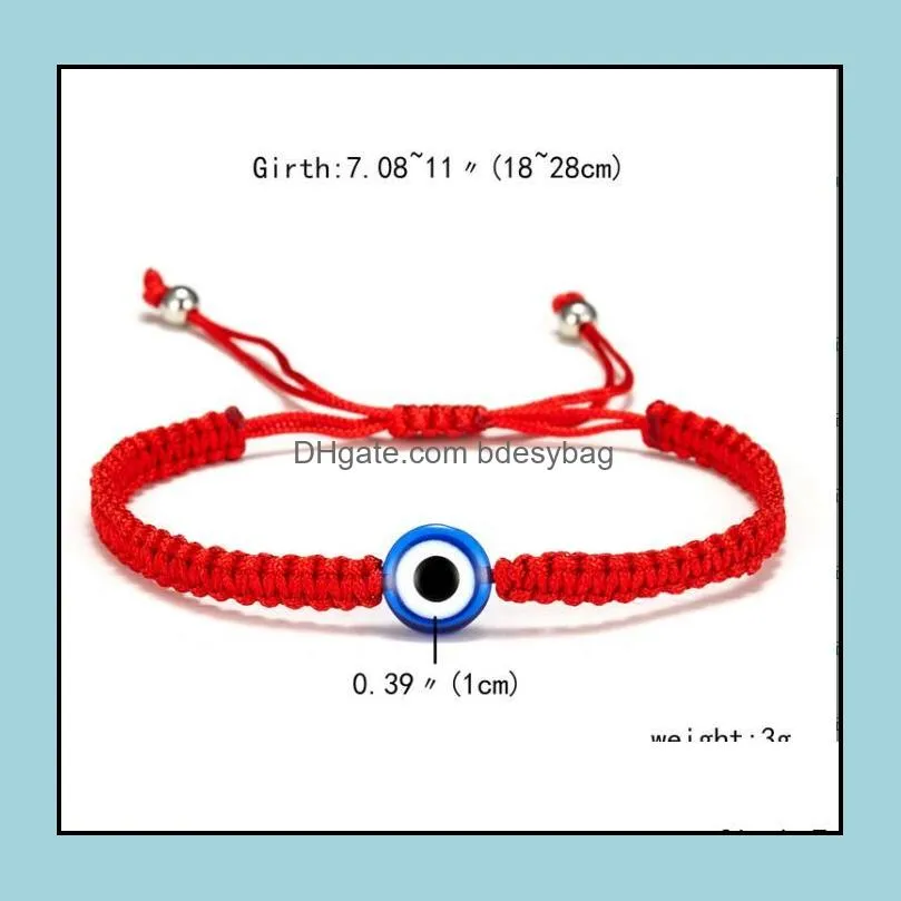 Lucky Red String Bracelet Handmade Adjustable Blue Turkish Evil Eye Charm Bracelets for Women Men Friendship Jewelry Party Gifts