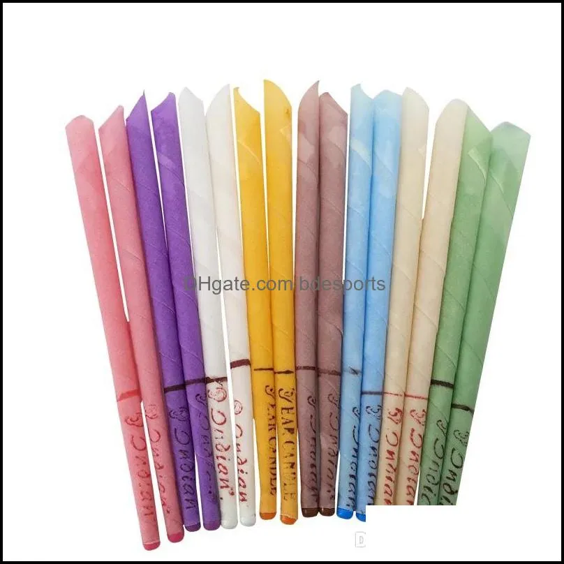 Indian Therapy Ear Candle Natural Aromatherapy Bee Wax Auricular Therapy Ear Candle 8 Colors Coning Brain Ear Care Candle Sticks BH1910