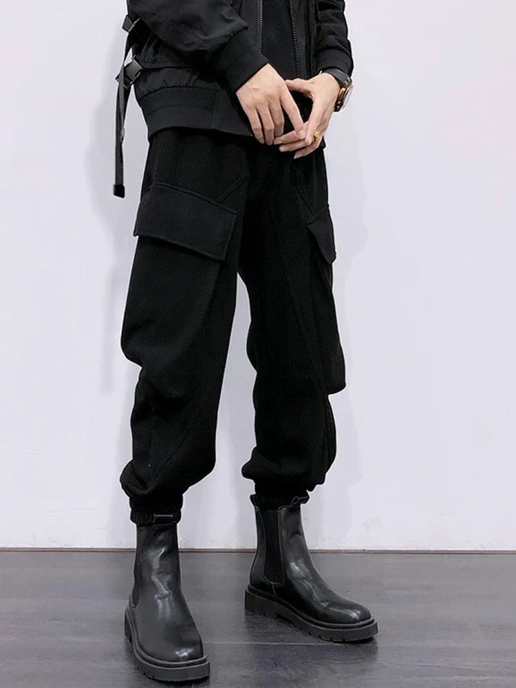 Erkekler Pantolon Erkek Moda Markası Tulumları Gevşek Trend Bacaklı Günlük Ulusal Fonksiyonel Yakışıklı Pantolon