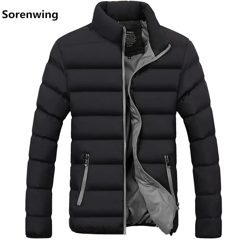 Nouveaux coupe-vent pour hommes Veste d'hiver solide hommes Casual Parkas Hommes Manteaux thermiques Slim Fit Épais Manteau chaud pour hommes Marque Vêtements 5XL T200102