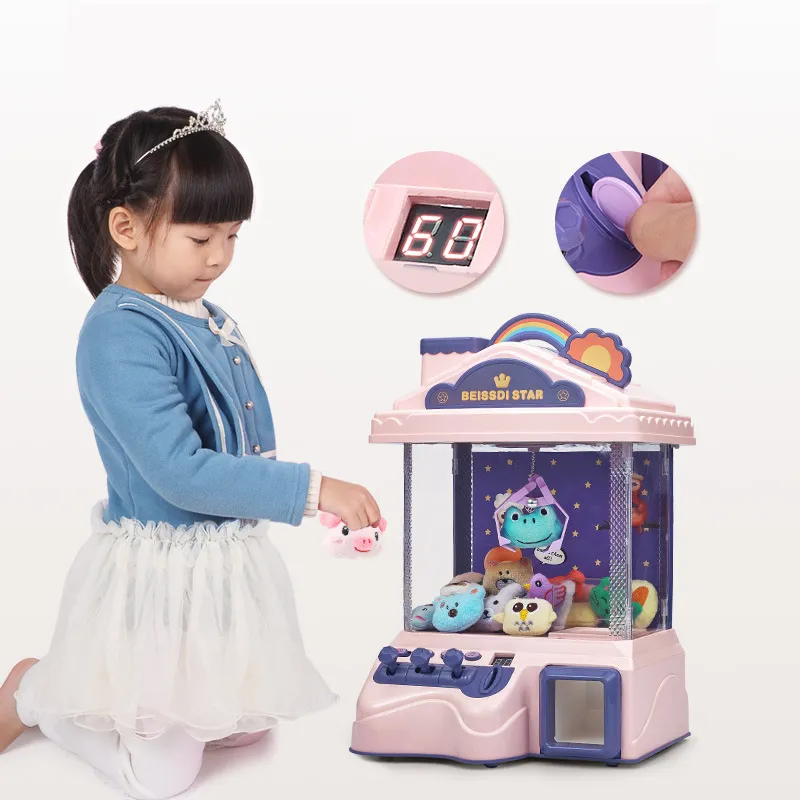 Kids Mini Vending Catch the Doll Game Machine Toys House Coin Operated Electronic Claw Catcher Toy For Kids DHL FREE YT199502