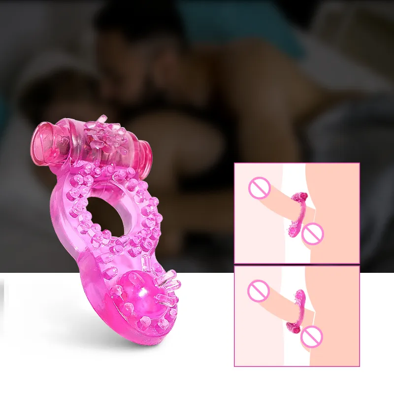 Siliconen Penisring Trillingen Clitoris Stimulator Vertraagde ejaculatie Stimulatie Vagina sexy Accessoires