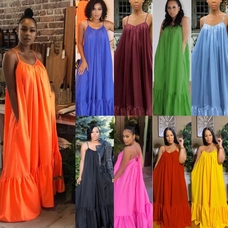 المرأة maxi الفساتين عارضة مصمم زائد حجم الملابس 2023 مثير حبال بلا أكمام طويلة sundress فستان الزفاف ملهى ليلي