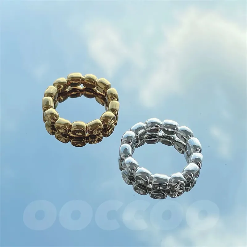 Стиль в стиле французские повседневные металлические бусинки кольцо стержни 925 Серебряное серебро простые модные тенденции