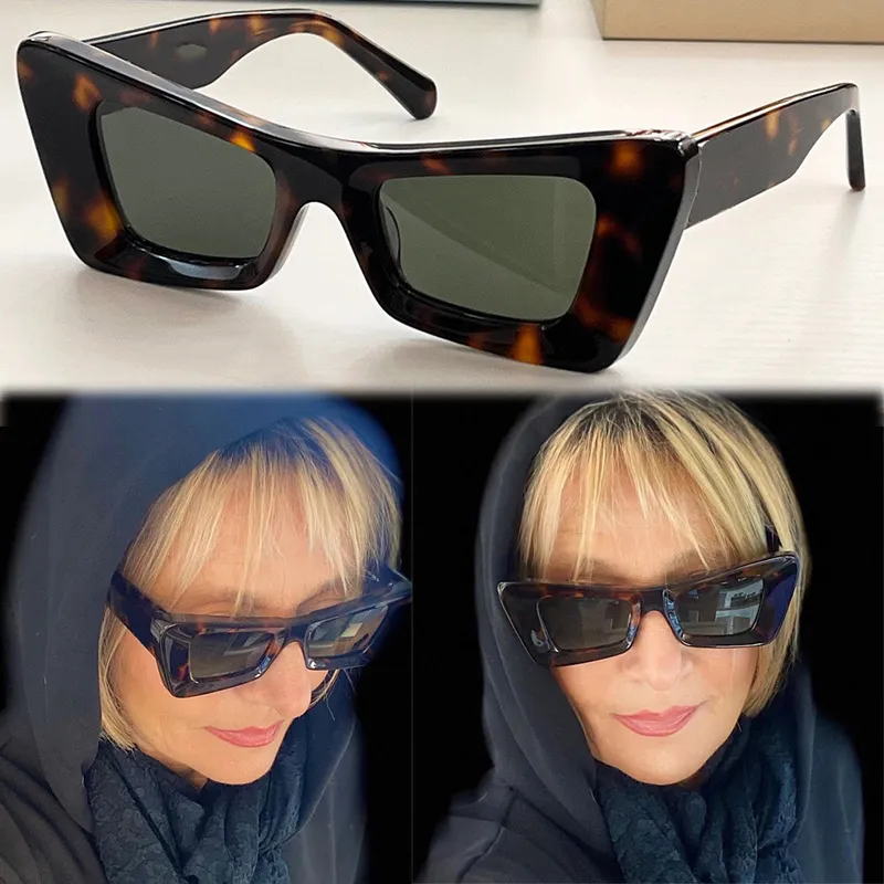 Off White Sunglasses Polyester Cat Eye Accra Oeri027 Montrez-vous des formes Whitesun exagérées combinées les cadres épais créent un style reconnaissable original