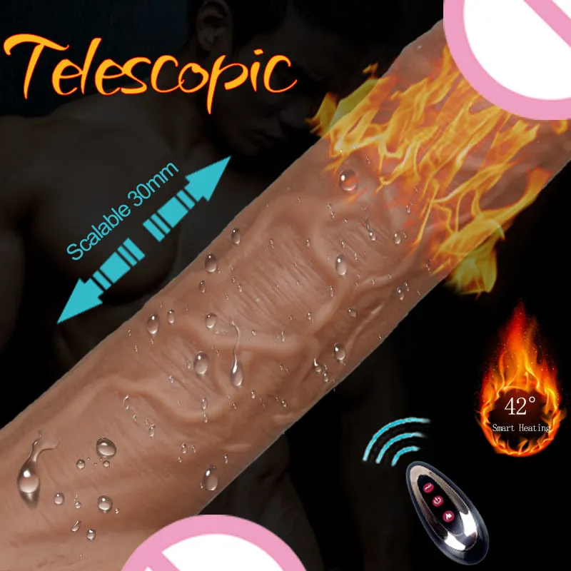 Gros gode réaliste pénis ventouse femelle vibrateur godes pour femmes télescopique chauffage énorme bite érotique sexy jouets adultes