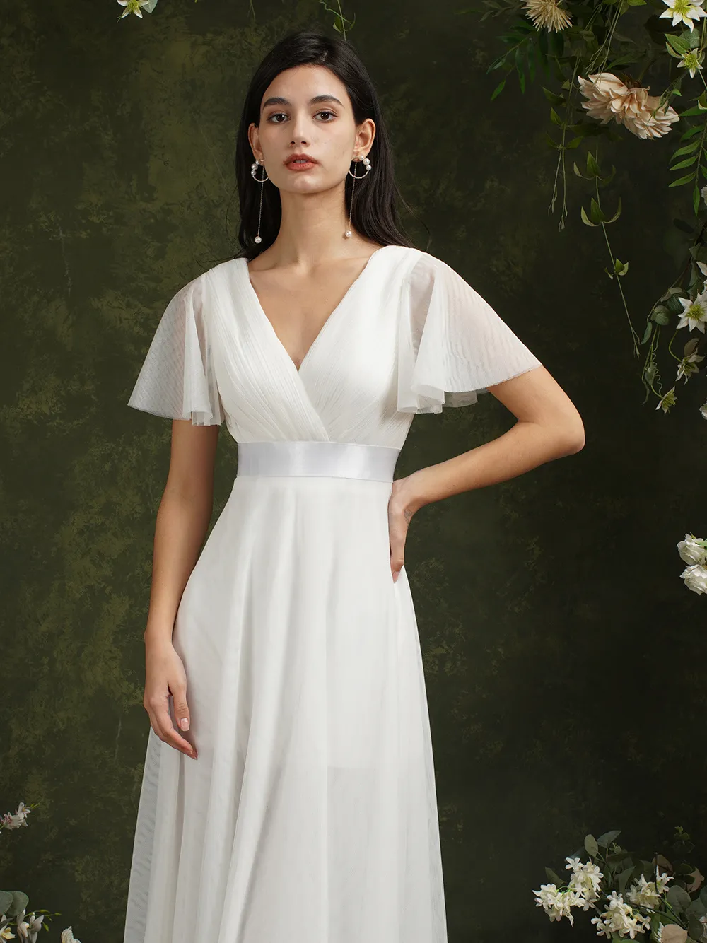 Vestido De Dama De Honor De Verano De Playa Suelta De Gasa Beige Para Mujer Elegante Flare Manga Corta Cinta Cinturon Maxi Vestidos De Fiesta Vestido Largo Cps3014 De 47 72 DHgate