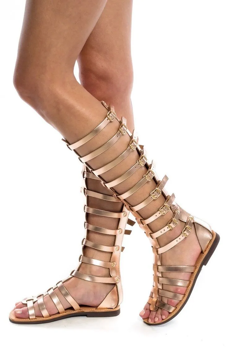 Bulk New Arrival Women Gladiator Flat Sandals Boots Buckle Straps Cross Hollow Fashion Summer Shoes Size 35 41 At Only 70.49 DHgate.Com