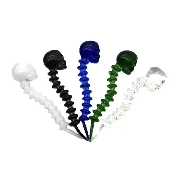 5.1 pollici Skull Glass Dabber Strumento Accessori per fumatori Dab colorato per olio Tabacco Quarzo Banger Nails Tubi d'acqua Bong