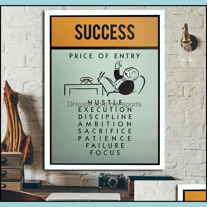 Frame) Wall Art Inspiration Monopolies (no Canvas Poster Patience Home Ambition Living Decor Success Alec Room For jllEt yummy_shop