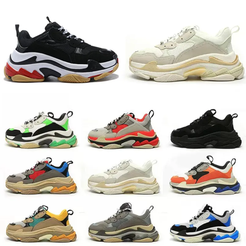 2024 Triple s uomo donna scarpe casual sneaker piattaforma scarpa moda di alta qualità nero bianco grigio rosso rosa blu verde marrone chiaro Oreo mens scarpe da ginnastica sportive sneaker 36-45