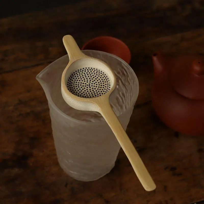 Tea Residue Infuser Anti-scald Bamboo Tea Filter Home Tea Filtering Tool LX4657