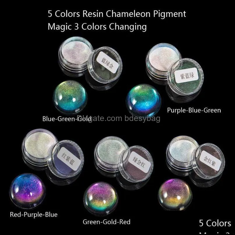 Autres outils de bijoux Équipement Couleur Résine magique Caméléons Pigment Miroir Rainbow Colorant Epoxy Dyeother Otherother D Dhkpl