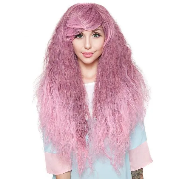 Pink Fantasy Wave Wigs Long Curly Loose Wave Loose Deep Wholesale
