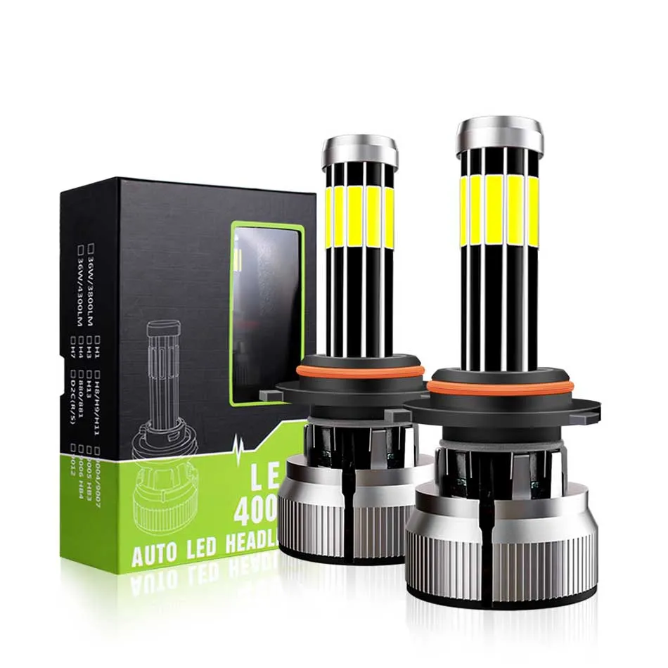 X10 Car Led Headlights 6000K 200W 880 9004 H8 H3 H7 H9 30000LM 9006/HB4 9005/HB3 H4 H11 H1 10 SIDES Headlight Bulb 9V-30V Car Fog Light 12V