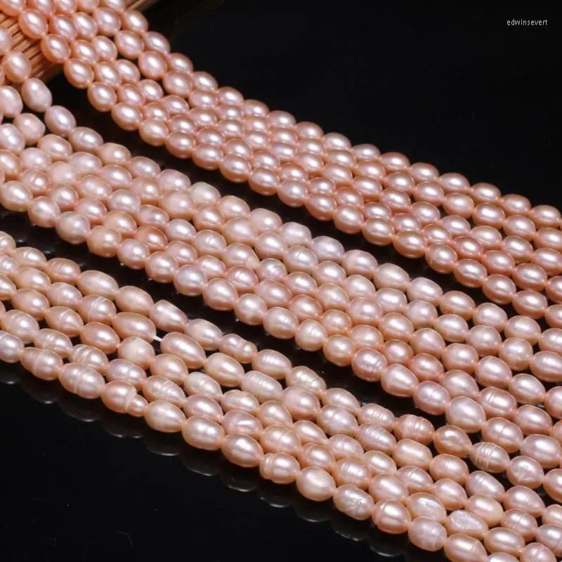 Otras cuentas irregulares de color rosa perla natural de agua dulce A// utilizadas para la fabricación de joyas, collar de pulsera DIY, tamaño 5-6mmOther OtherOther Edwi22