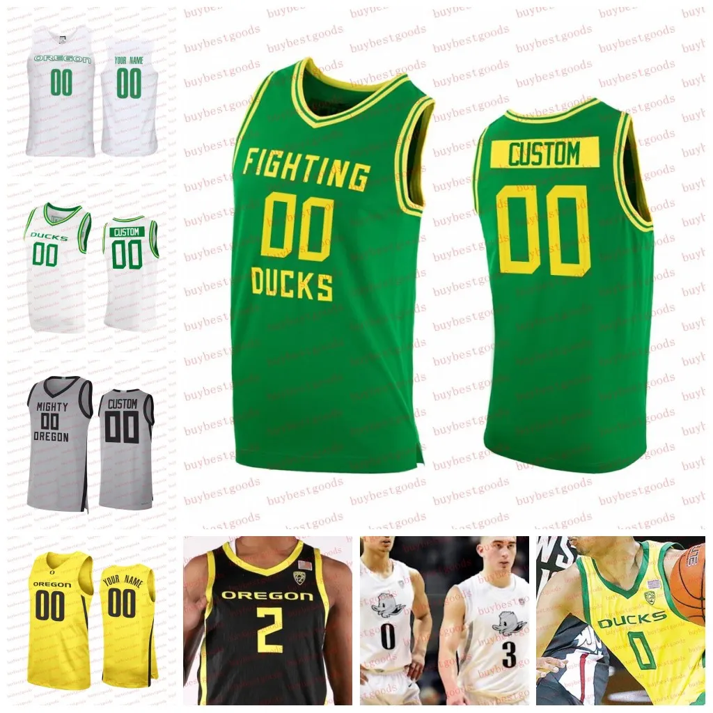 Basketbalshirts Aangepaste Ncaa Oregon Ducks basketbaltrui Tyrone Williams Keeshawn Barthelemy Brennan Rigsby Rivaldo Soares James