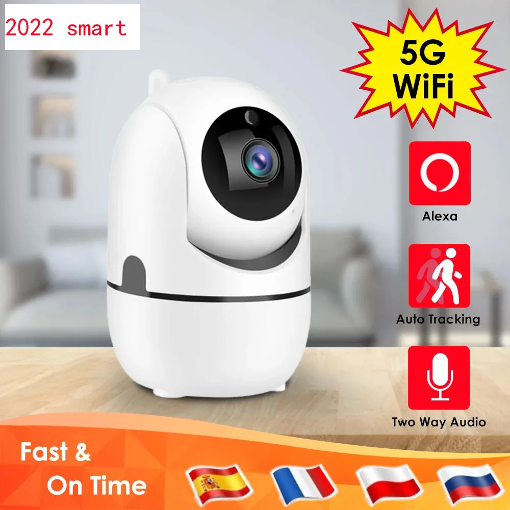 IP Camera 5G Wi -Fi Baby Monitor 1080p Mini Indoor CCTV камера безопасности AI Отслеживание аудиовидационного наблюдения Alexa