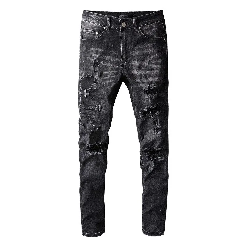 Mejor Precio En A Granel Homme Skinny Convient Jeans Denim Lettre