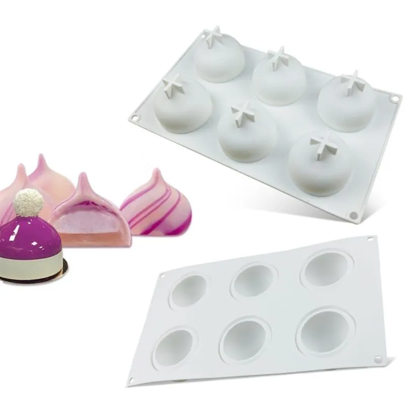 Baking Moulds Holes Silicone Cake Mold Christmas Hat 3D Water Drop Dessert Mousse Bun Shaped Bakeware Soap Decorating ToolsBaking