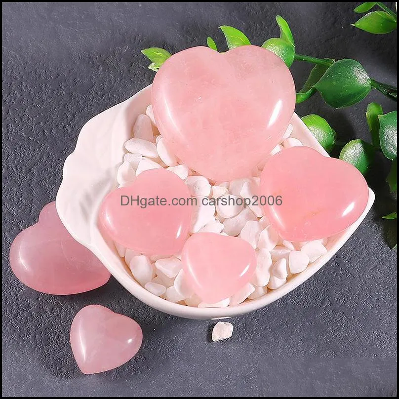 natural non-porous heart love pink rose quartz stone chakra healing stone guides meditation ornaments jewelry accessory