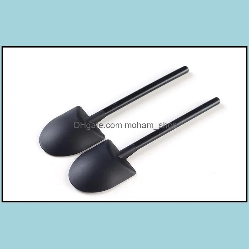 free shipping disposable potted pure black white ice cream scoop shovel small potted flower pot spoon sn310