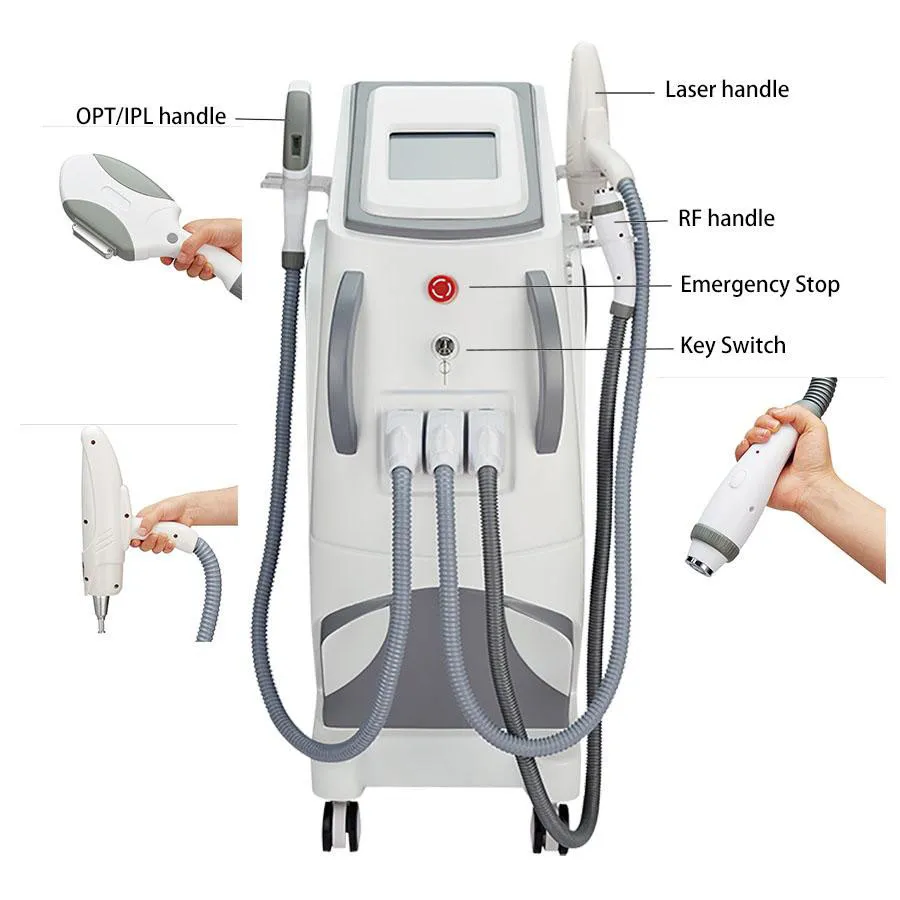 2022 3In 1 OPT IPL Laser Hair Removal Machine Nd Yag Tattoo Elight Skin Care Serrage