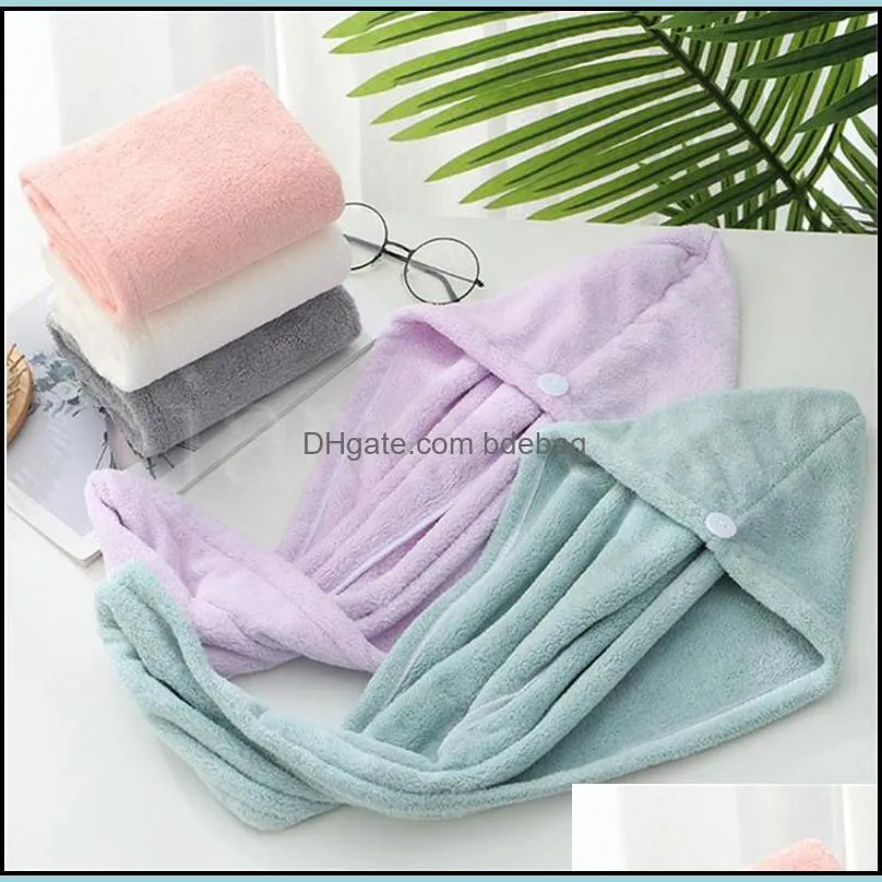 Dry Hair Caps Microfiber Quick Dry Shower Magic Absorbent Hair Towel Drying Turban Wrap Spa Bathing Cap DB216