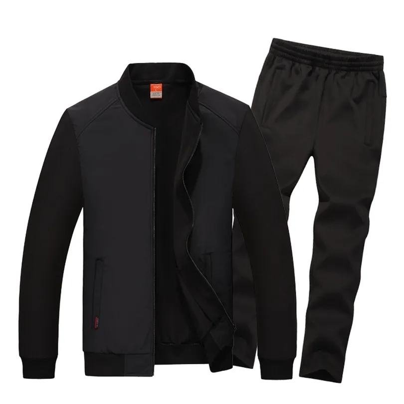 Autumn New Men TrackSuits Solid Kolor Sportswear Sets Mens Spodnie Kurtka Męska Mężczyzna 2